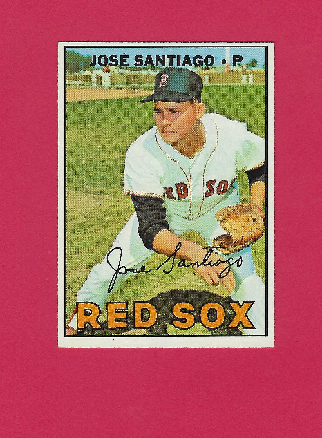 1967 Topps Red Sox Jose Santiago #473 Sixth Series Baseball Card, NM.