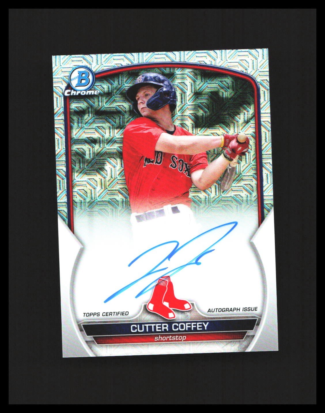 2023 Cutter Coffey Auto – Topps Bowman Chrome Silver Mojo #BCMA-CCY Red Sox