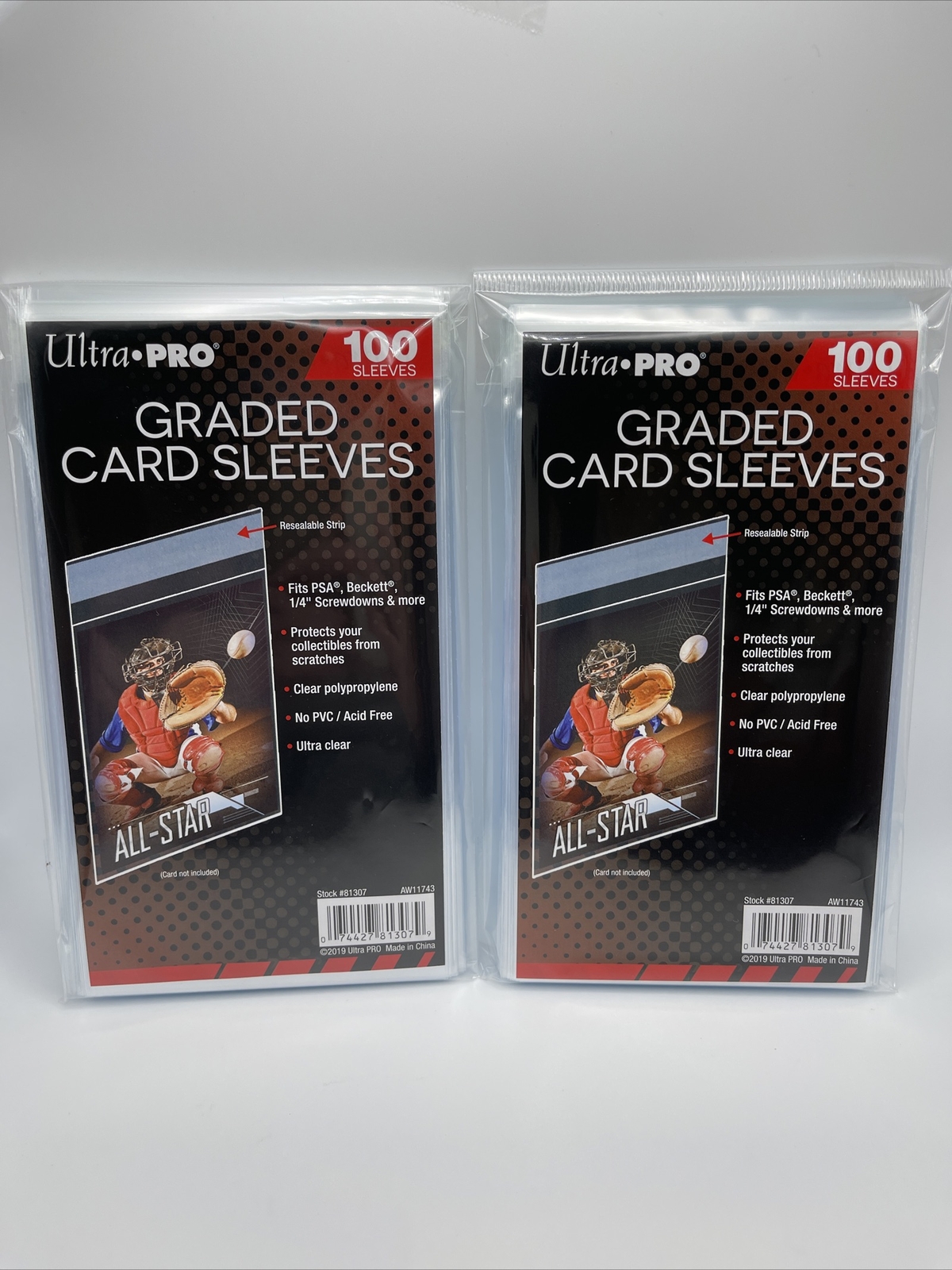 Ultra Pro GRADED Card Sleeves 2 Packs of 100, 200 Total