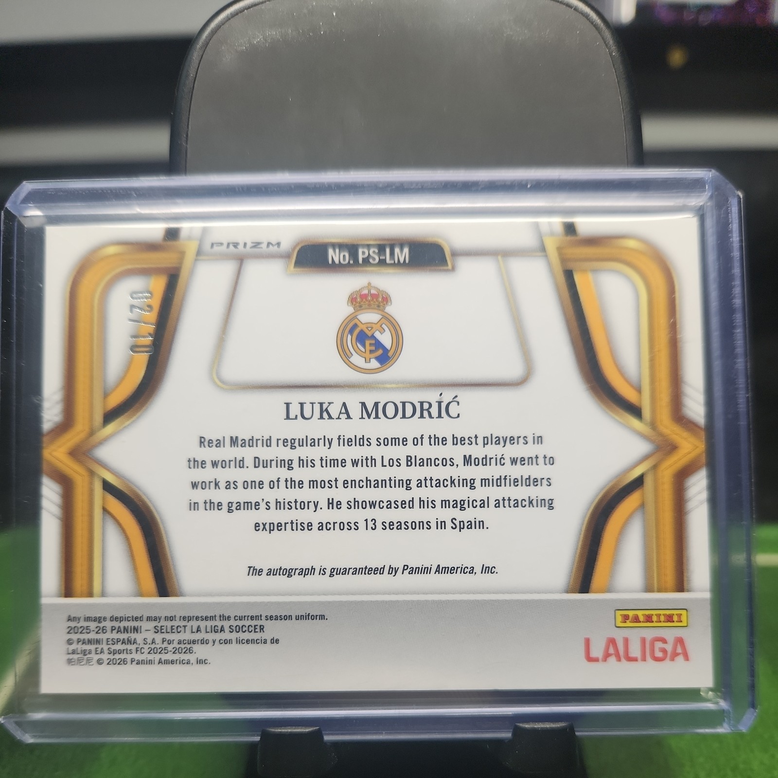 LUKA MODRIC 2025 SELECT LA LIGA PITCHSIDE PURPLE AUTO /10 Real Madrid