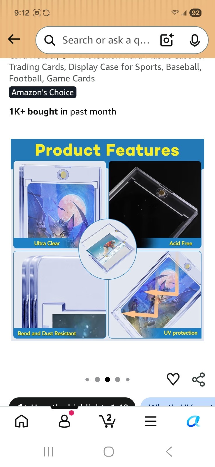 ZENOWICK Magnetic Card Holder 35pt Standard Size, 60 Pack UV Acid-Free