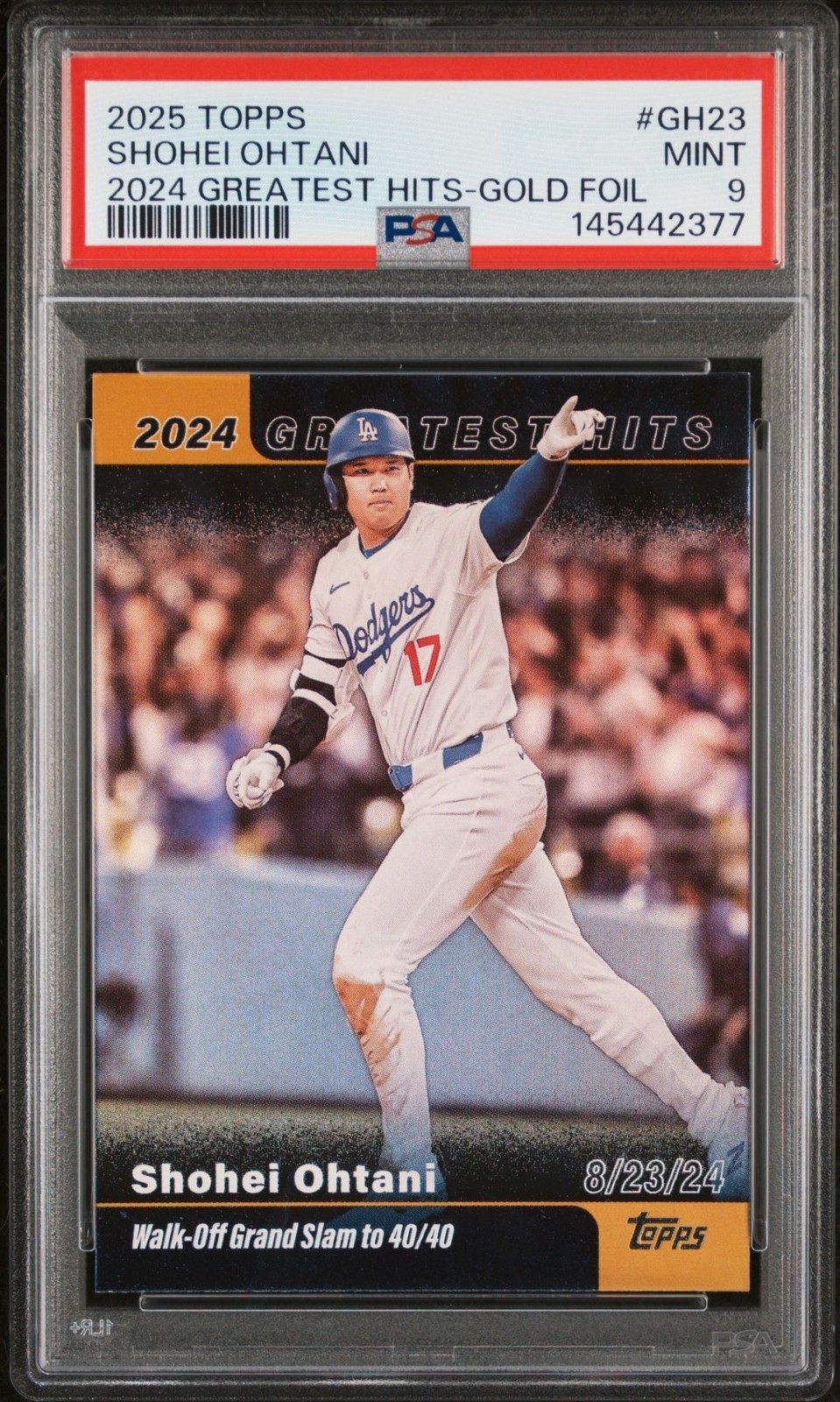 2025 Topps NOW Shohei Ohtani 2024 GREATEST HITS-GOLD FOIL PSA {9} MINT #8/50