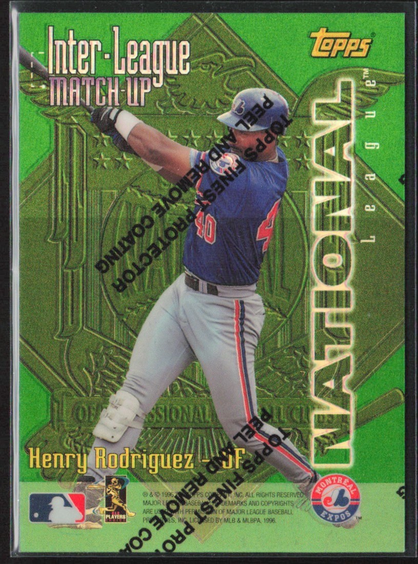 Joe Carter Henry Rodriguez 1996 Topps Finest Inter-League Match-Up Refractor