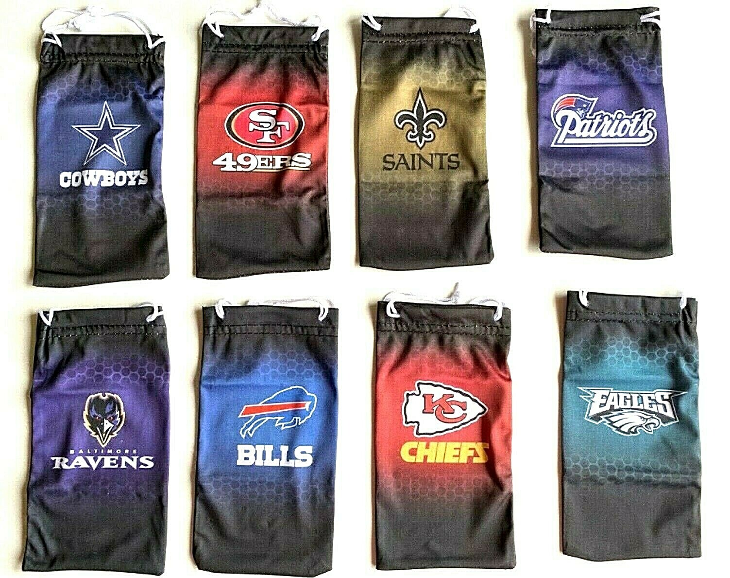 NFL Football Team Logo Microfiber Sunglasses Bag Pouch – Pick Your Team & Style