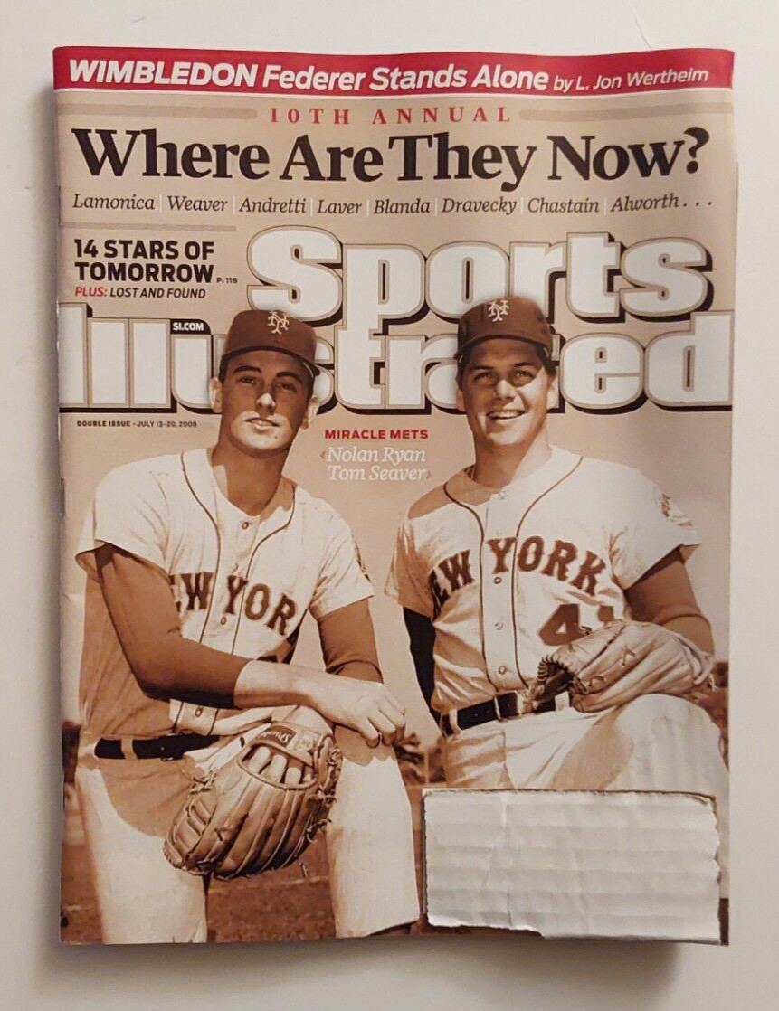 NOLAN RYAN TOM SEAVER NEW YORK METS SPORTS ILLUSTRATED JULY 13-20, 2009 MAGAZINE