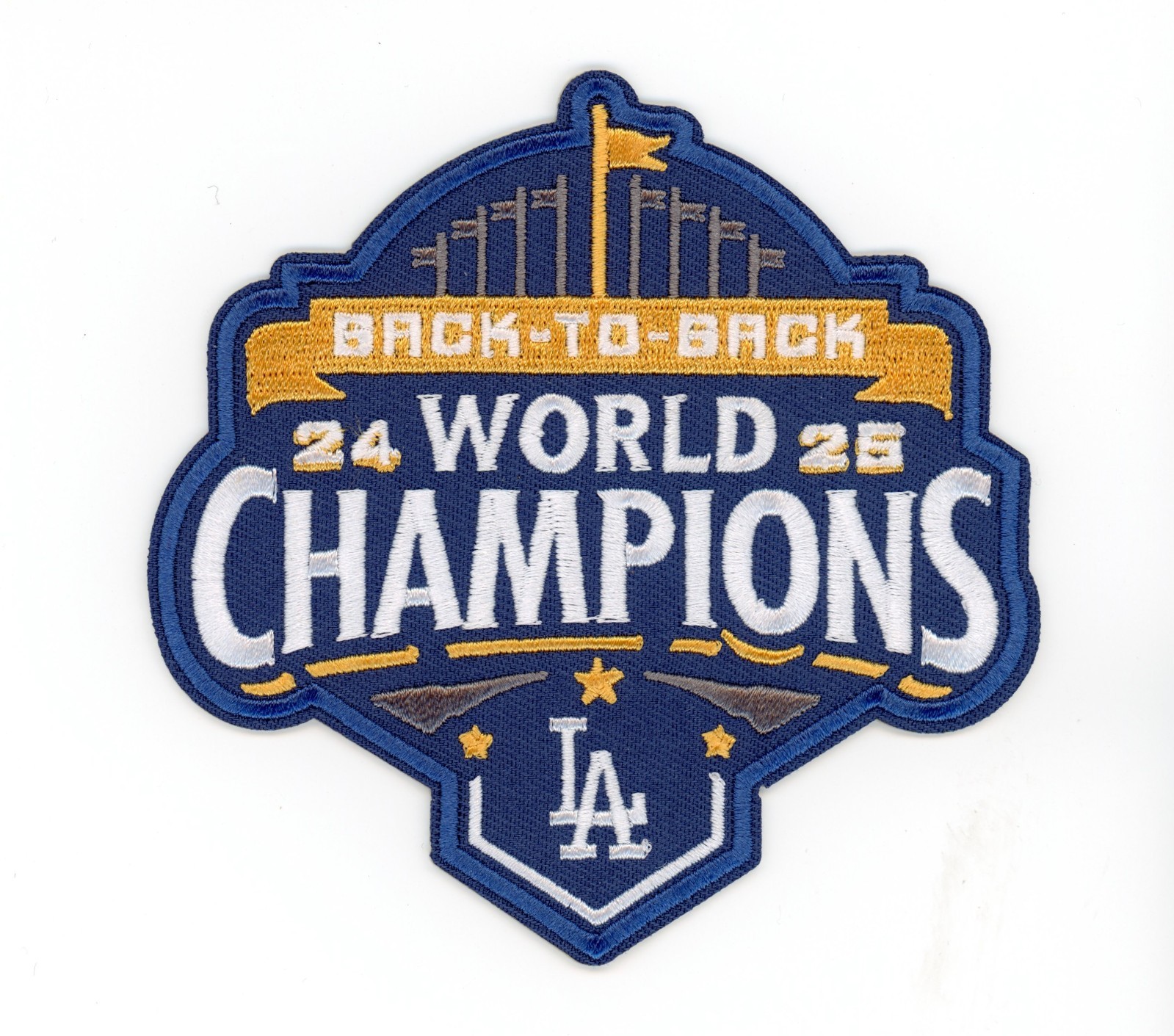 LA Dodgers Back to Back World Series Champs Patch Iron On Sew On Blue Heaven