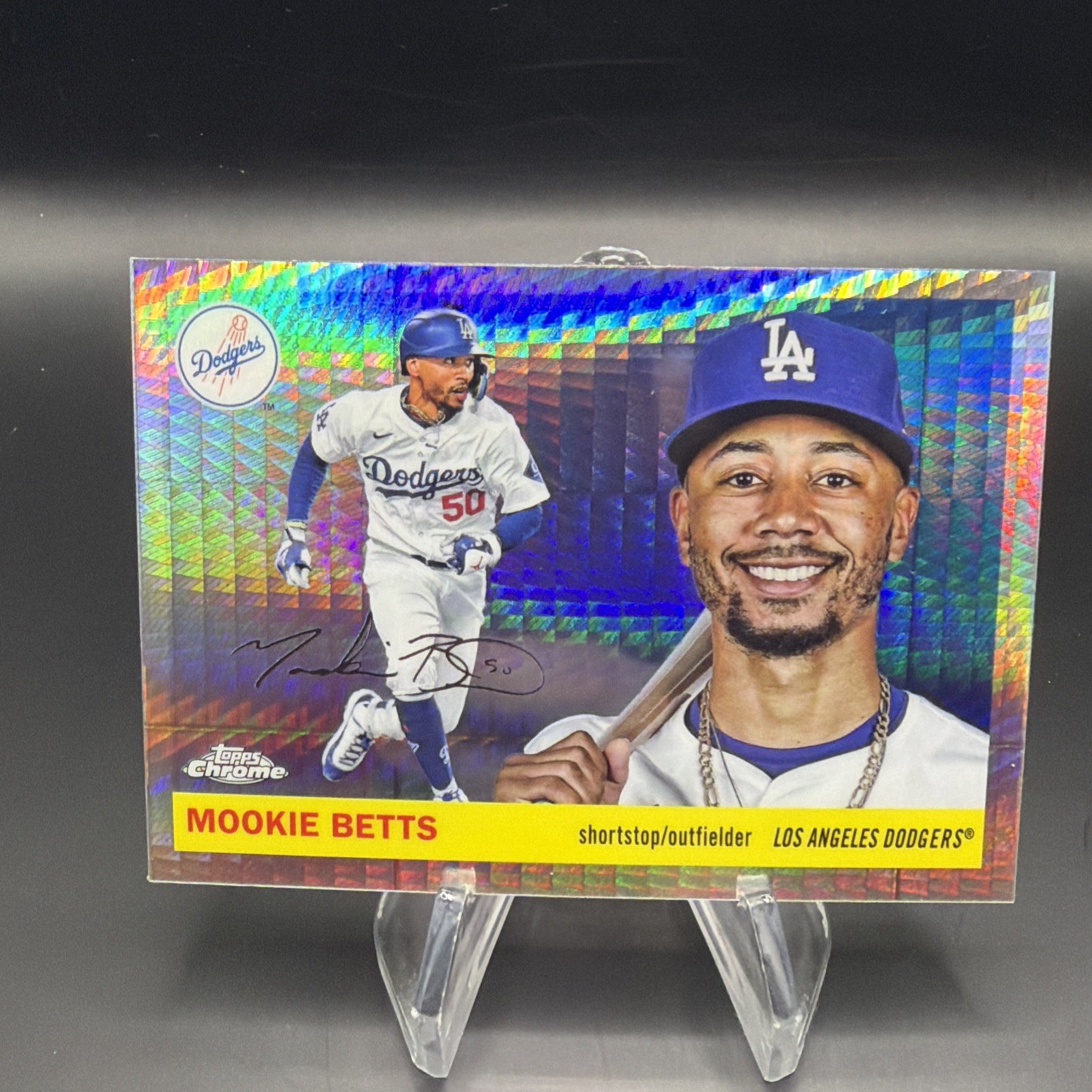 2025 Topps Chrome Platinum Prism Refractor Mookie Betts #65 LA Dodgers