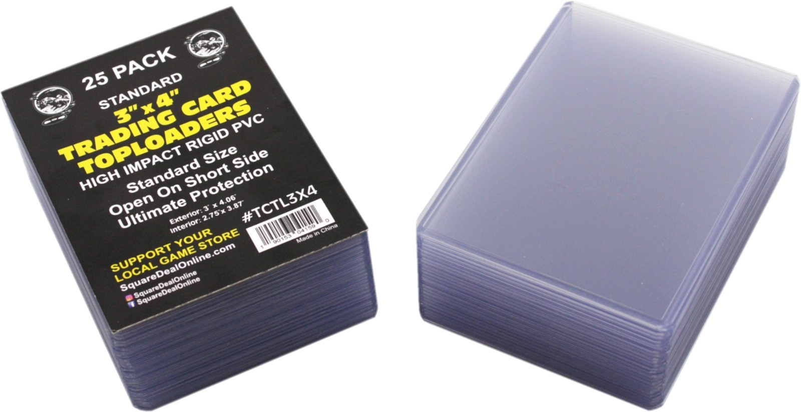 (20) Standard 3×4 Trading Card Topload Holder High Impact Rigid PVC Pack Of 25