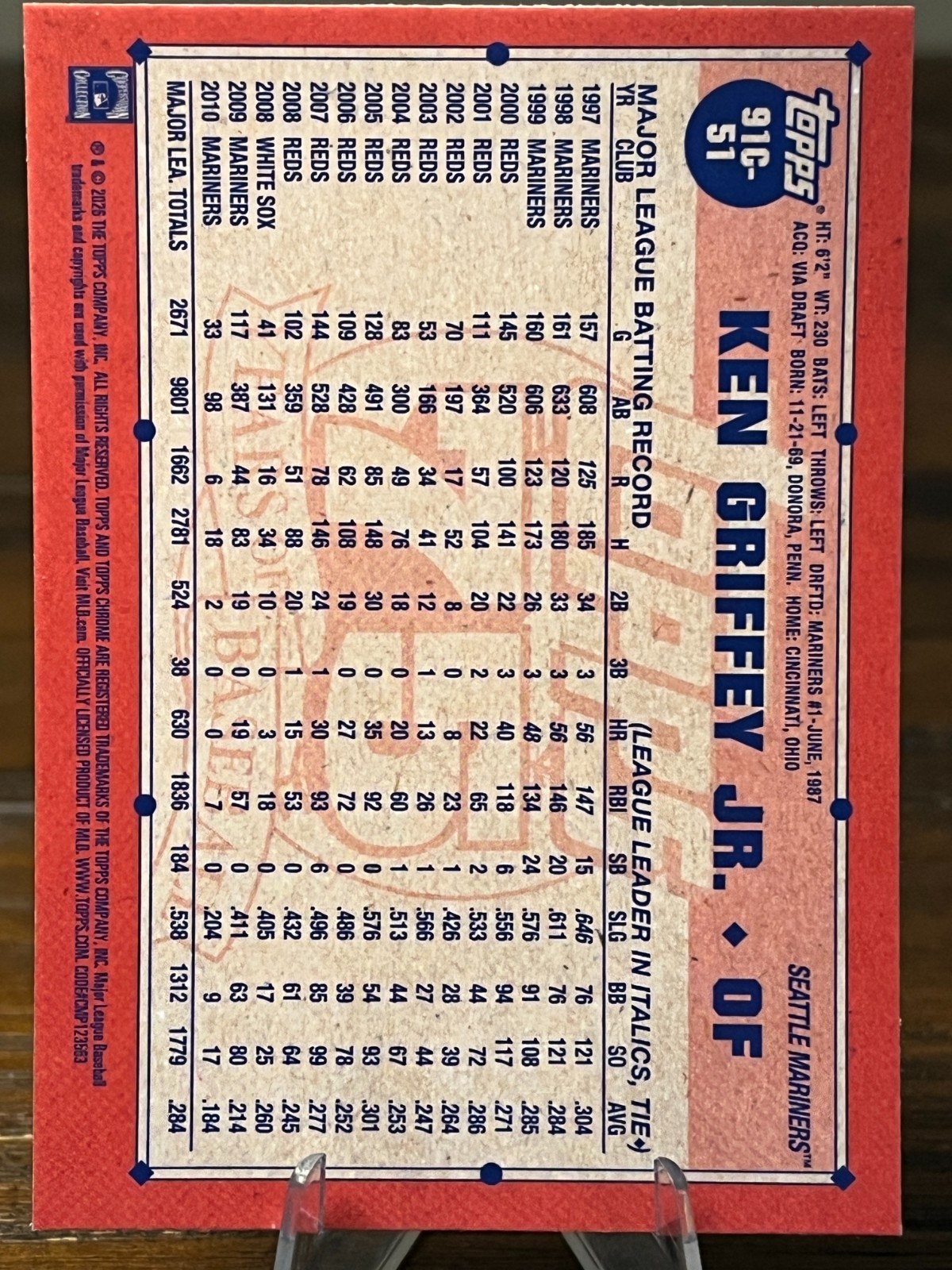 2026 Topps 1991 Topps Baseball Chrome Mojo #91C-51 Ken Griffey Jr. Seattle