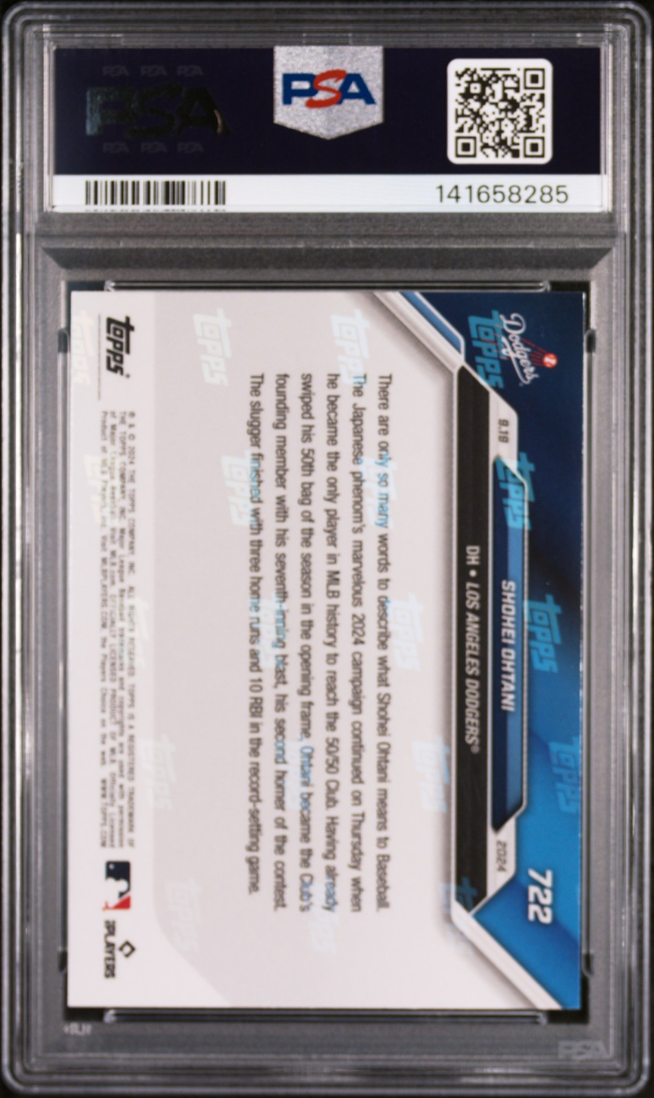2024 TOPPS NOW #722 SHOHEI OHTANI PSA 9