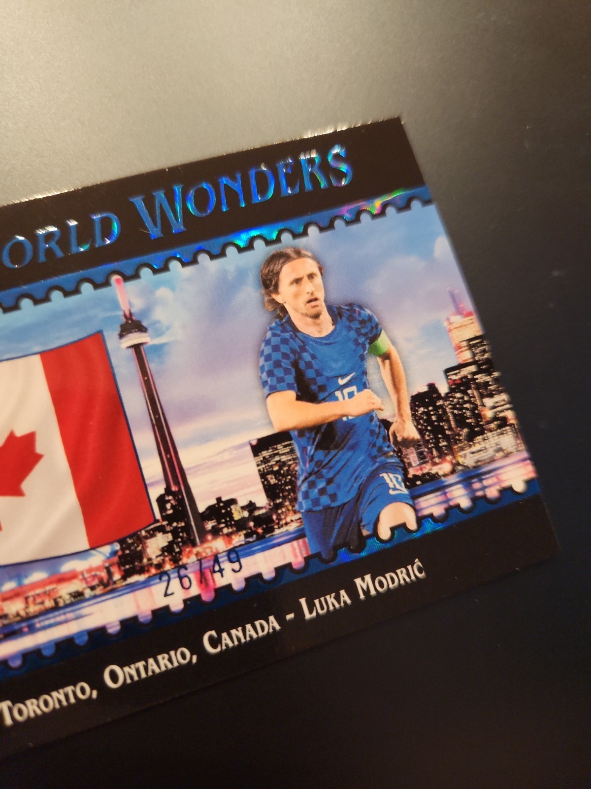 /49 LUKA MODRIC SP 2026 Leaf World Wonders Blue Foil #8 Croatia World Cup Mint