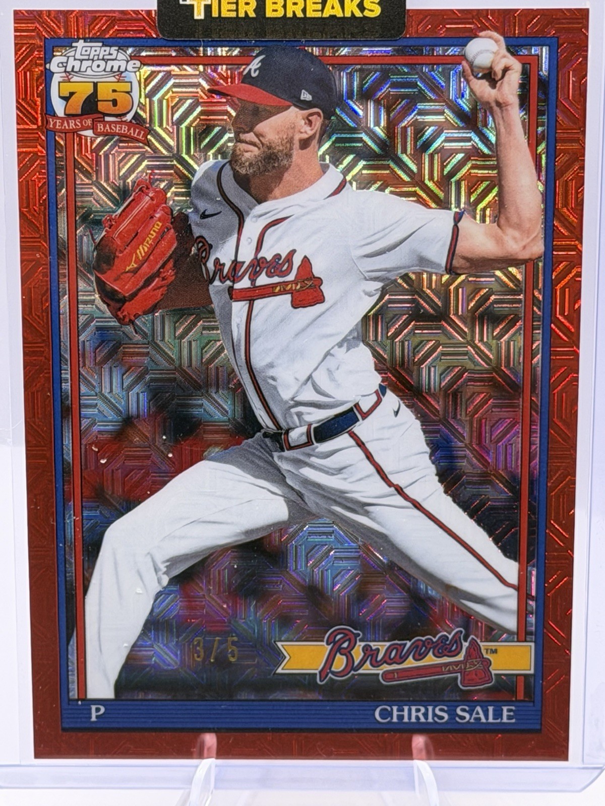 2026 Topps Series 2 Chris Sale Chrome Silver Pack Mojo #91C2-25 Braves Red 3/5