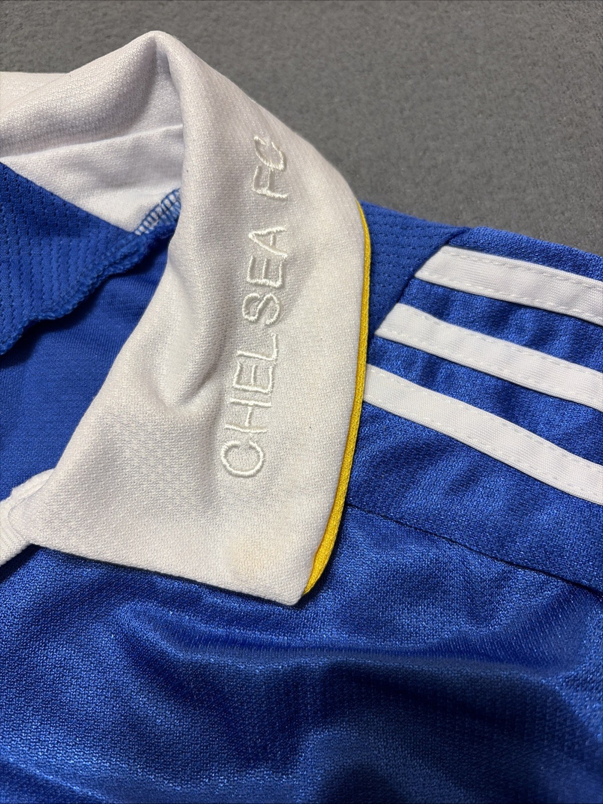 Chelsea 2008/09 Champions Patch Soccer Jersey Didier Drogba #11 Shirt Size LG