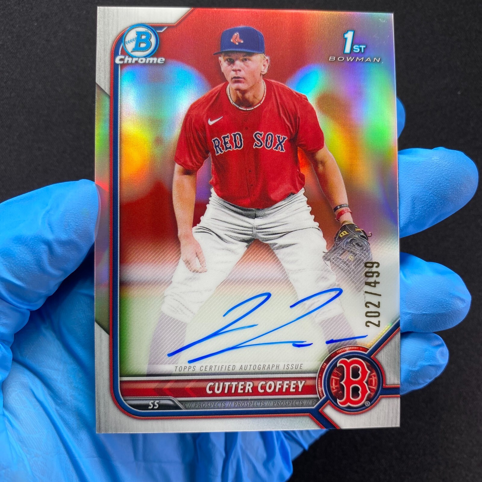 2022 Bowman Draft Cutter Coffey 1st Chrome Auto /499 Refractor Autograph CDA-CC