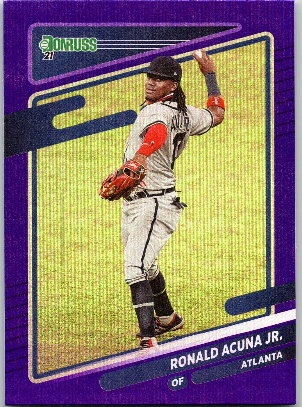 2021 Donruss #192 Ronald Acuna Jr. Holo Purple