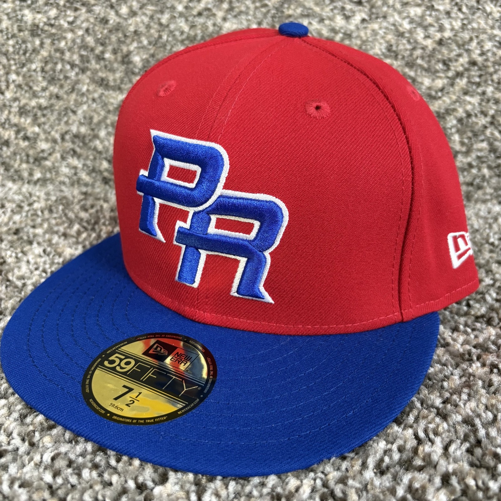 Puerto Rico New Era 59FIFTY Size 7 1/2 Fitted Hat Red WBC World Baseball Classic