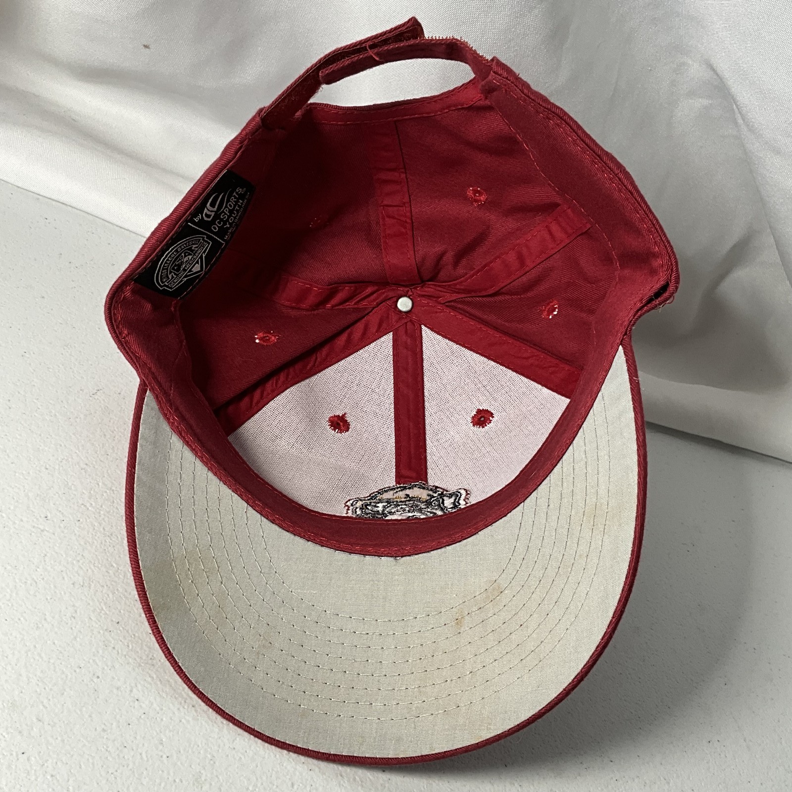 OC Sports Youth Red Bulldog Mascot Adjustable Baseball Cap Hat High League