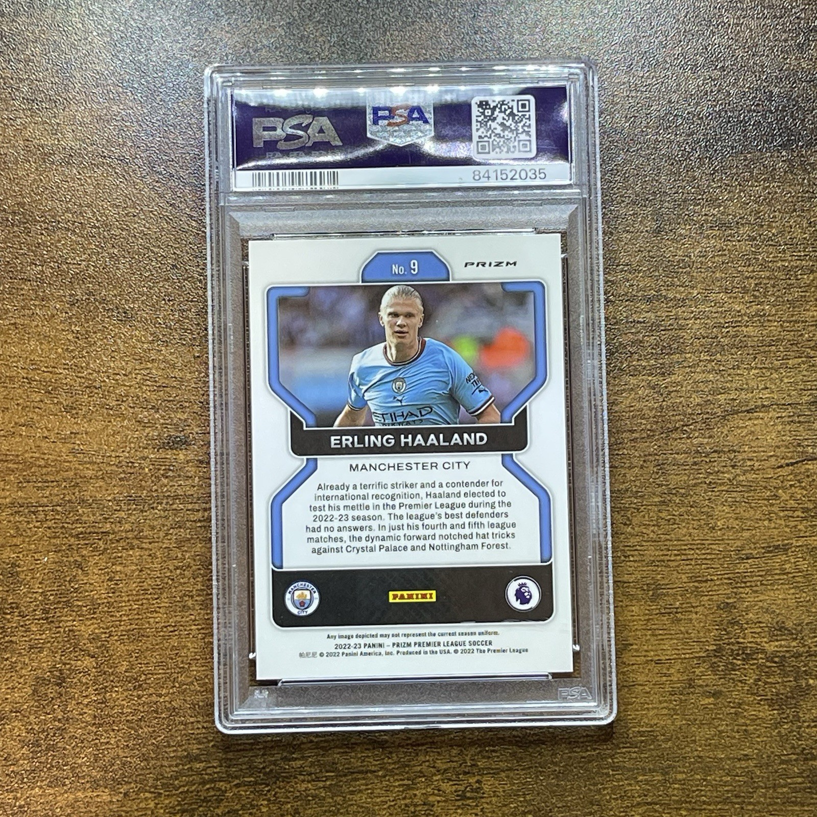 2022-23 Panini Prizm Premier League – Erling Haaland #9 Multi-Color Prizm PSA 10