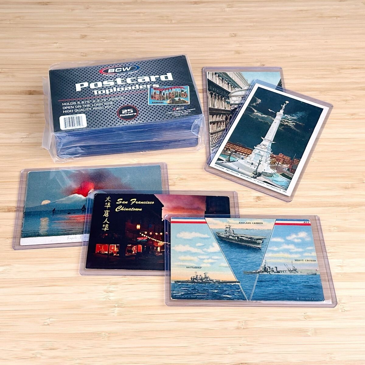 25 BCW Postcard Top load Holders Rigid PVC Plastic Protectors for 6×4 Prints