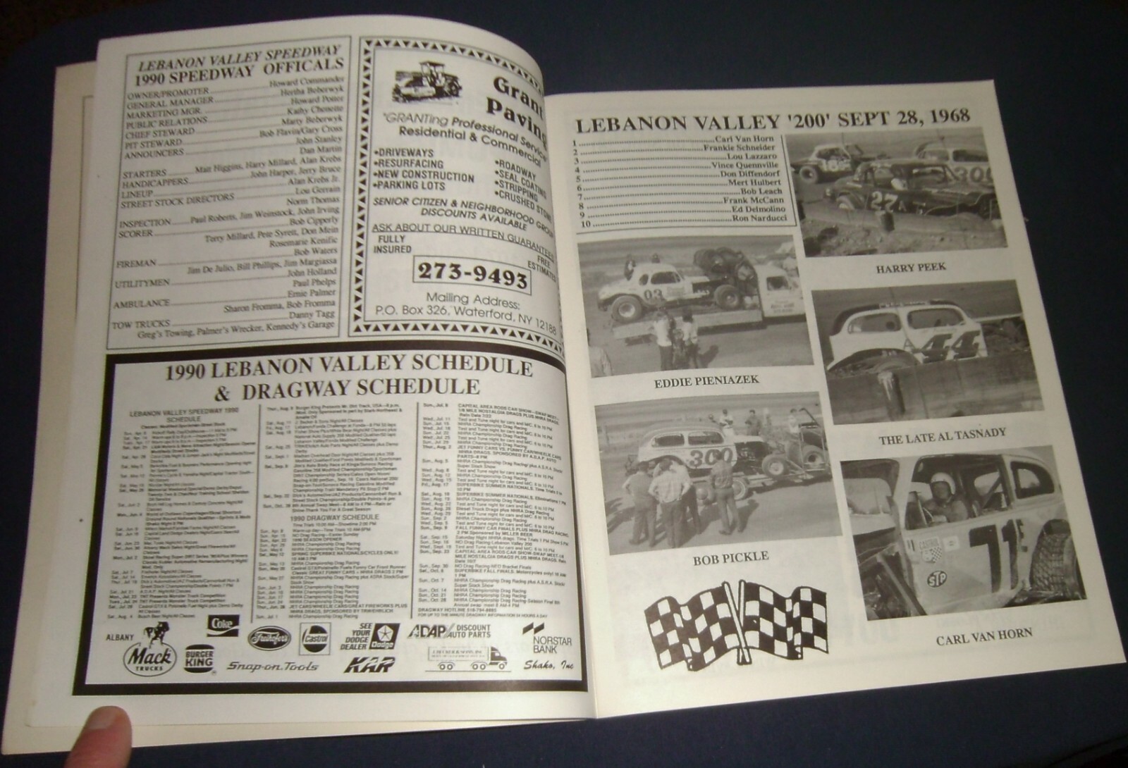 1990 Dirt Trackin Dirt Modified Program Jack Johnson Ricky Wright Billy Decker