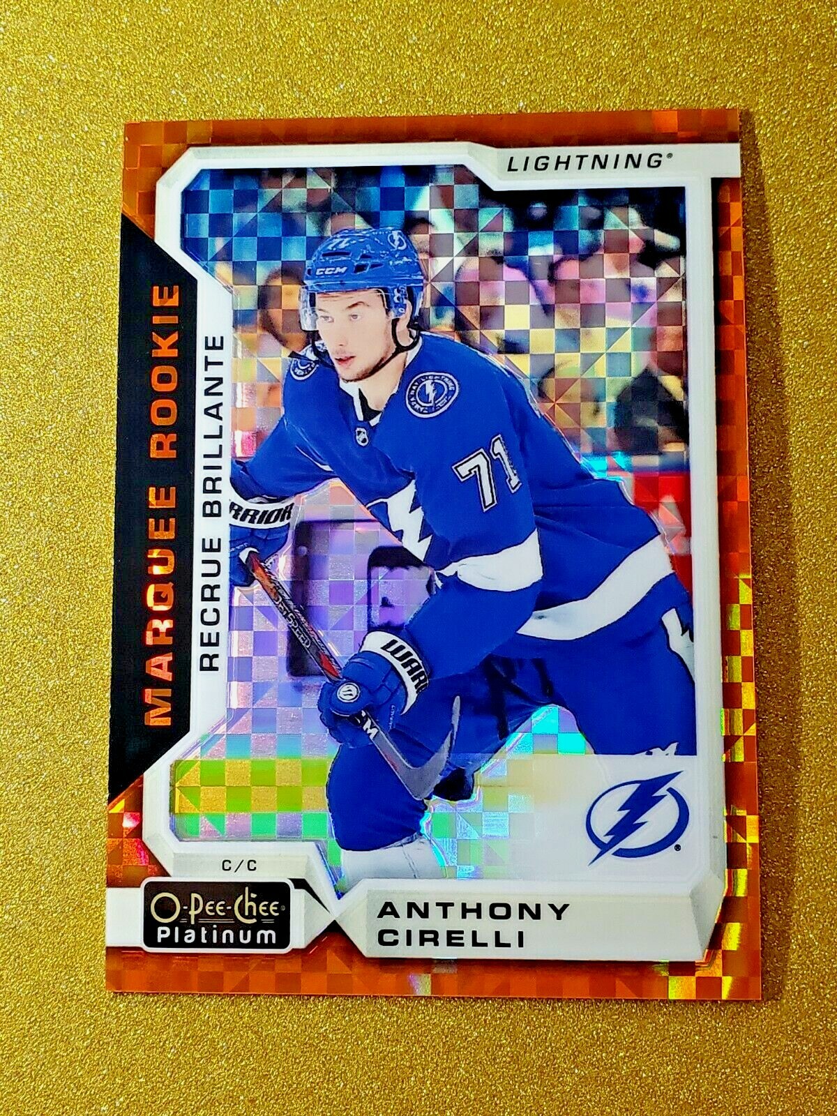 2018-19 Anthony Cirelli Platinum Marquee Rookie Orange Checkers /25 Mint #154 🧡