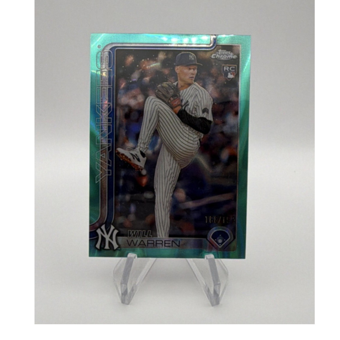 2025 Topps Chrome Will Warren RC Aqua 168/199