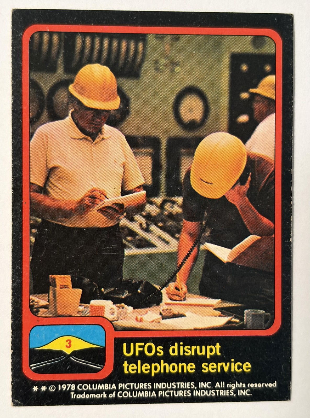 Vintage 1978 Columbia Pictures UFOs Disrupt Telephone Service Non-Sport #3 EX
