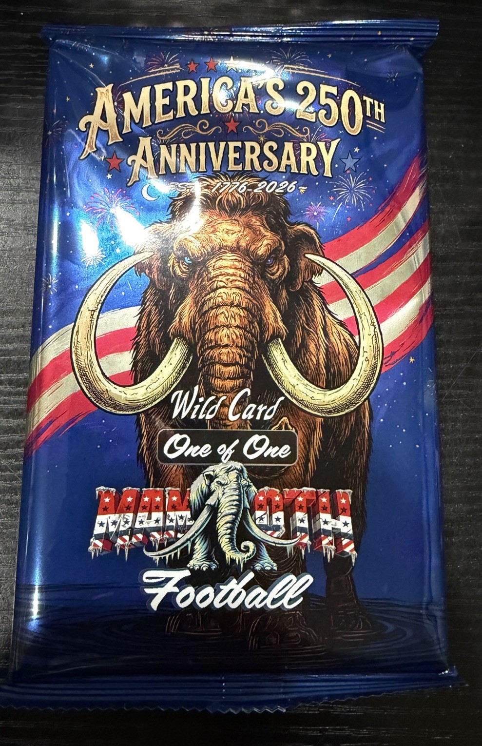 Wild Card America’s 250th Anniversary Sealed Mammoth Football 1/1 – 1 Jumbo Pack