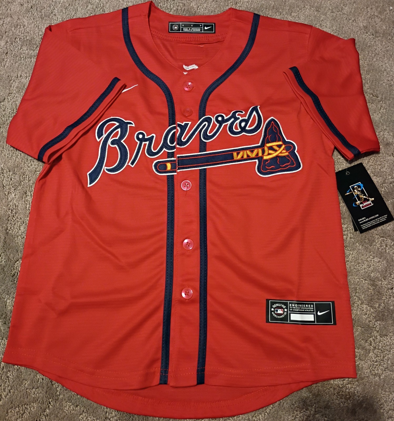 Youth Medium l Ronald Acuna Jr Classic Red Jersey Stitched Atlanta Braves NWT!!