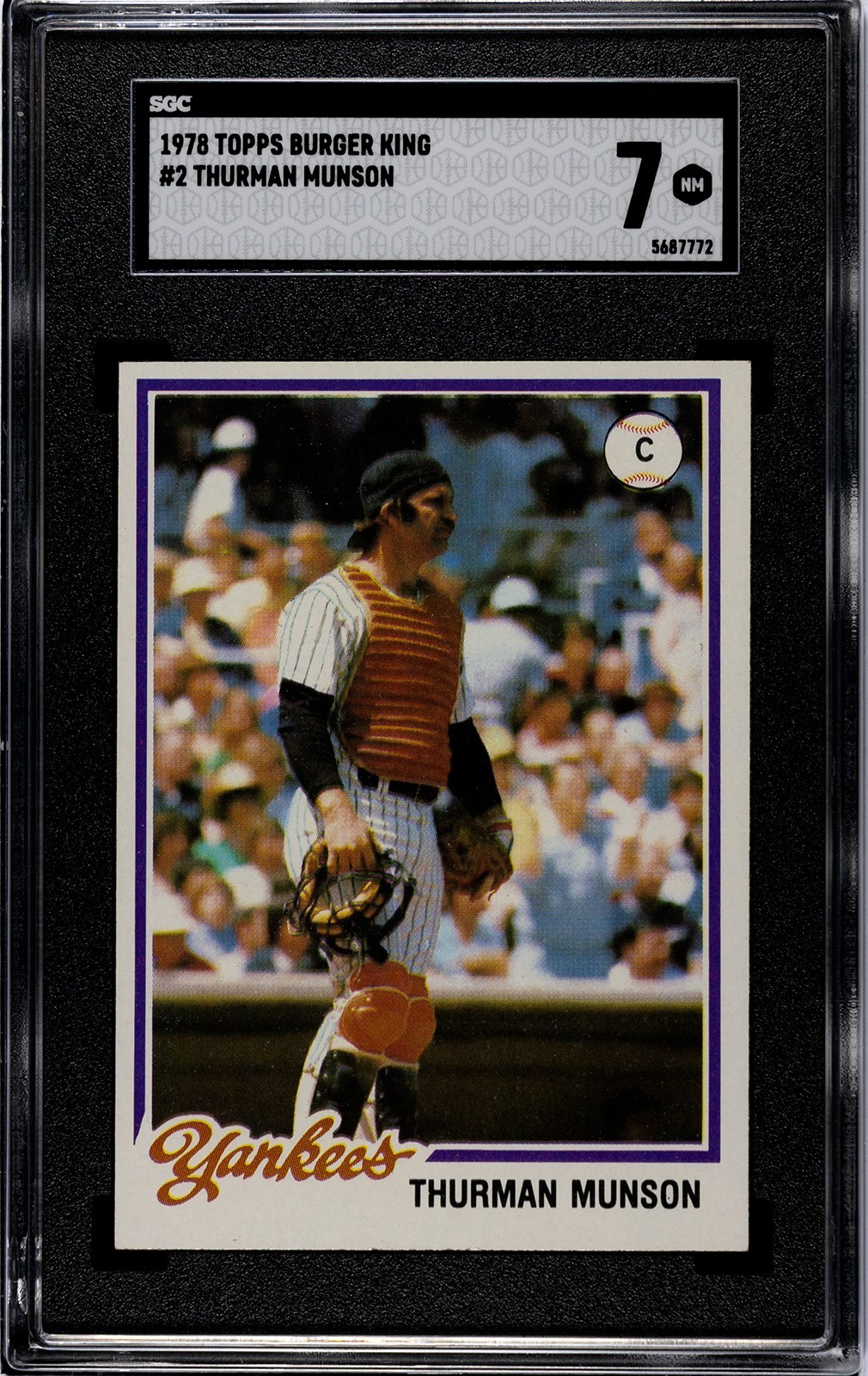 SGC 7 – 1978 Topps Burger King # 2 Thurman Munson New York Yankees