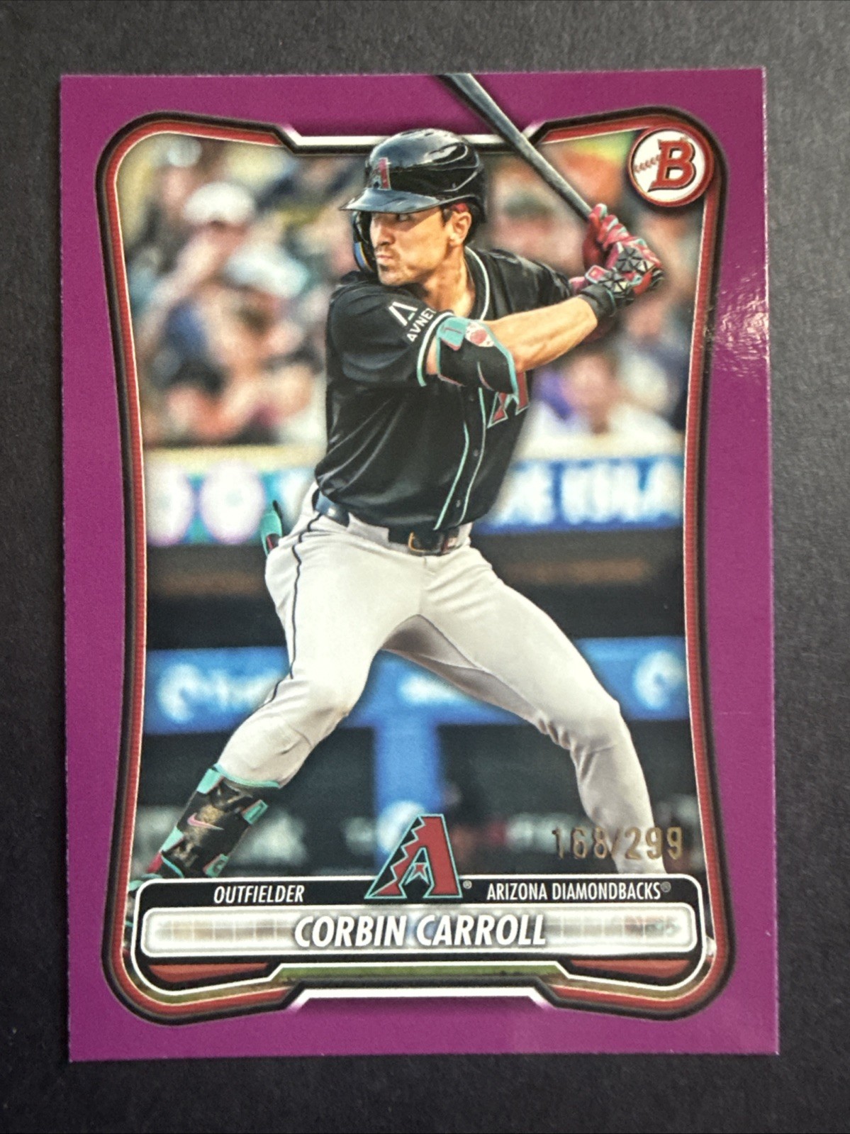2026 Topps Bowman Paper Fuchsia Border #80 Corbin Carroll 168/299