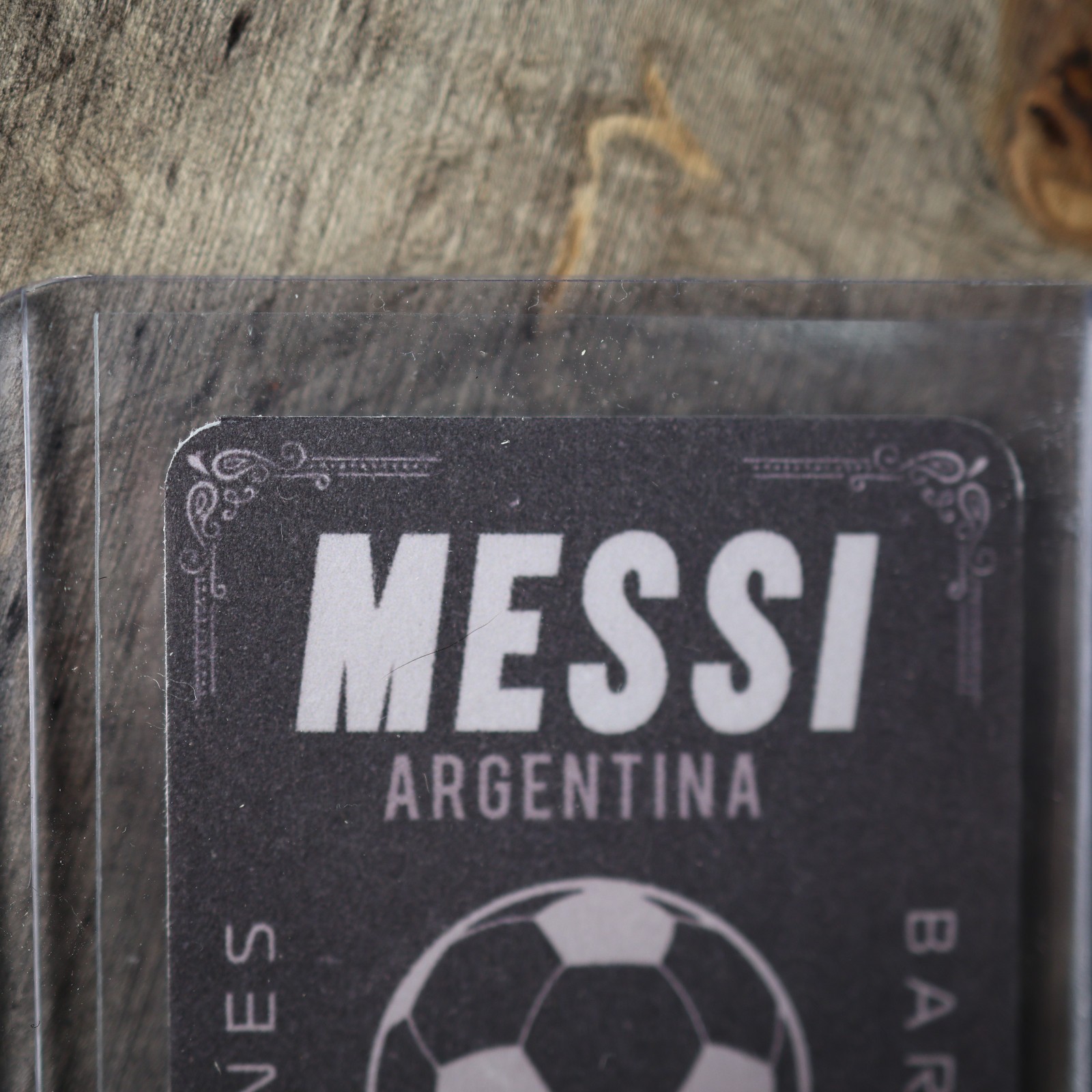 2004 Lionel Messi #30 LFP Italian Promo Mini Card Campiones Barcelona Black