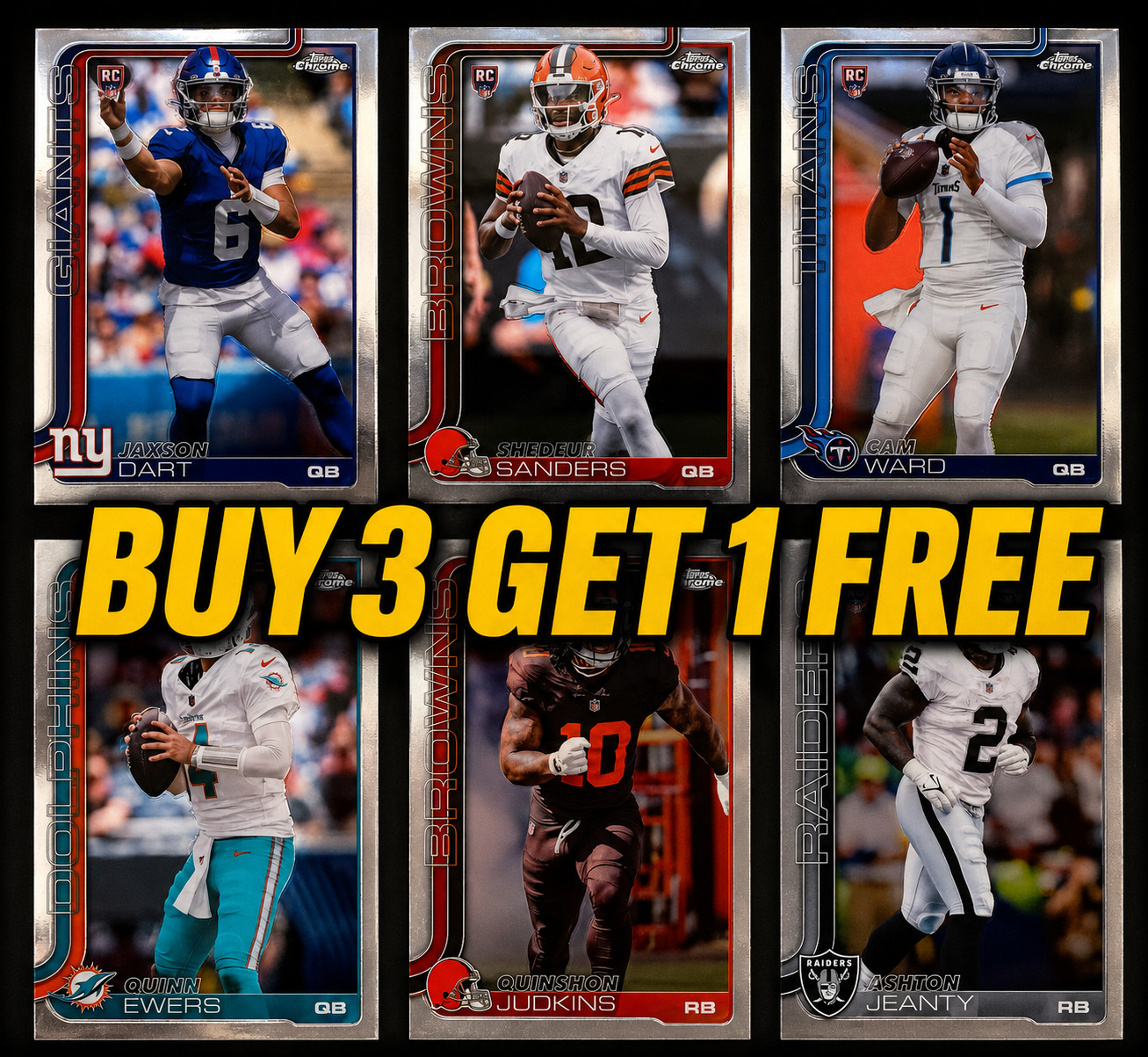 2025 Topps Chrome Football – Rookies – You Pick – Complete Your Set: #301-400