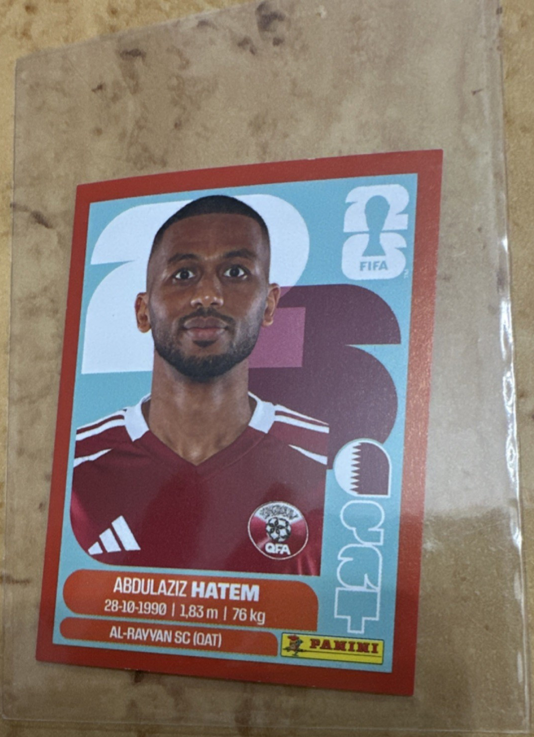 Panini FIFA World Cup 2026 Soccer Sticker QAT 15 Abdulaziz Hatem Qatar Portrait