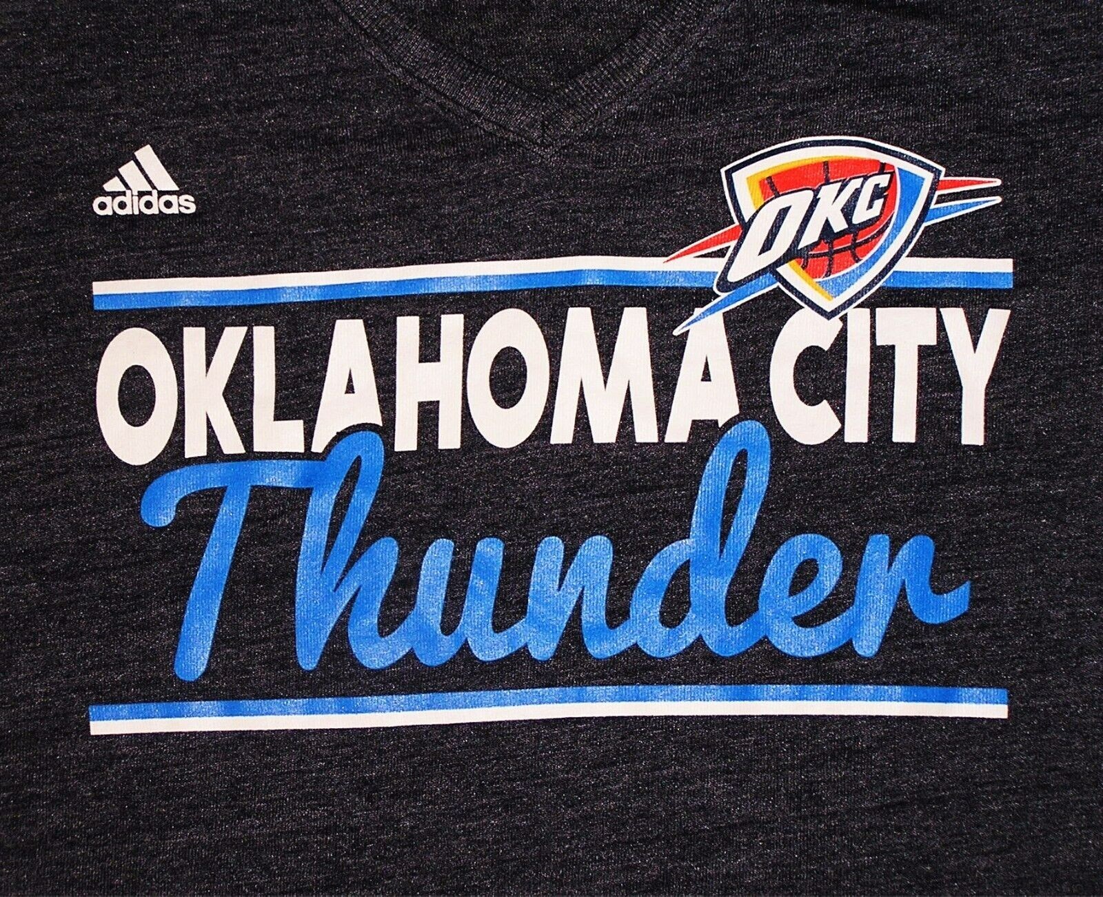 Nba Womens Apparel / OKLAHOMA CITY THUNDER Nba Double Bar Tee Shirt, nwt. LARGE