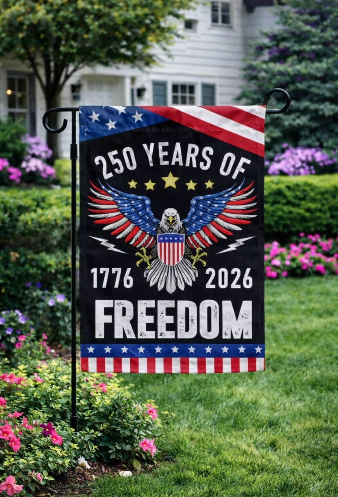 America 250th Birthday Garden Flag, 250 Years American Banner, 1776-2026 Anniver