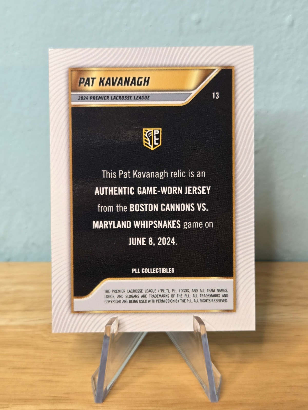 Premier Lacrosse League – 2024 PLL – Pat Kavanagh – #13 Jersey Rookie RC