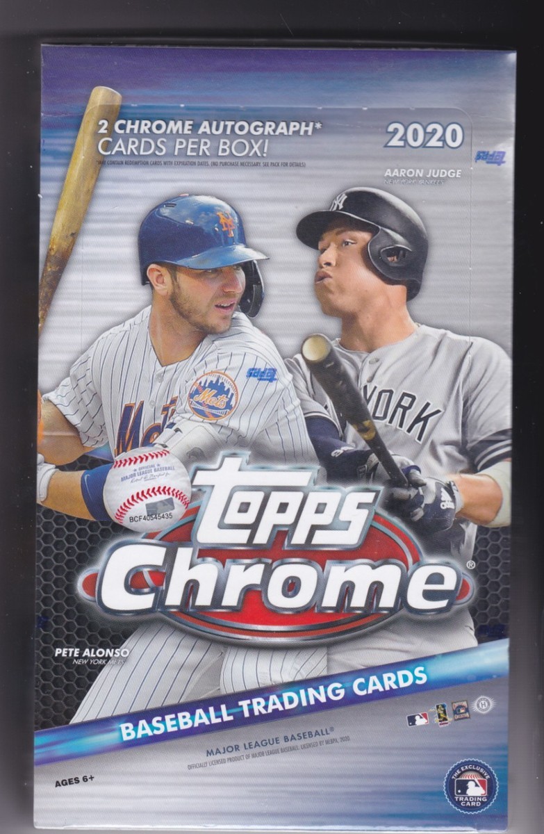 2020 Topps Chrome Baseball Factory Sealed HOBBY BOX (2 Autos/Box) QTY AVAILABLE