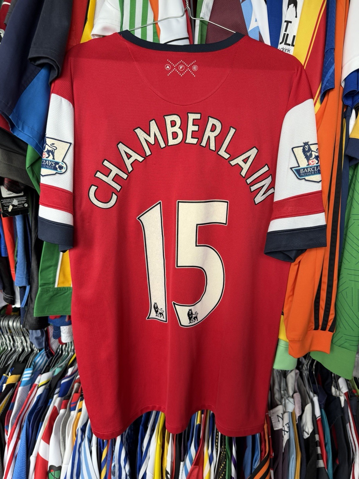 ARSENAL LONDON ENGLAND 2012/2014 HOME FOOTBALL SHIRT JERSEY NIKE #15 CHAMBERLAIN