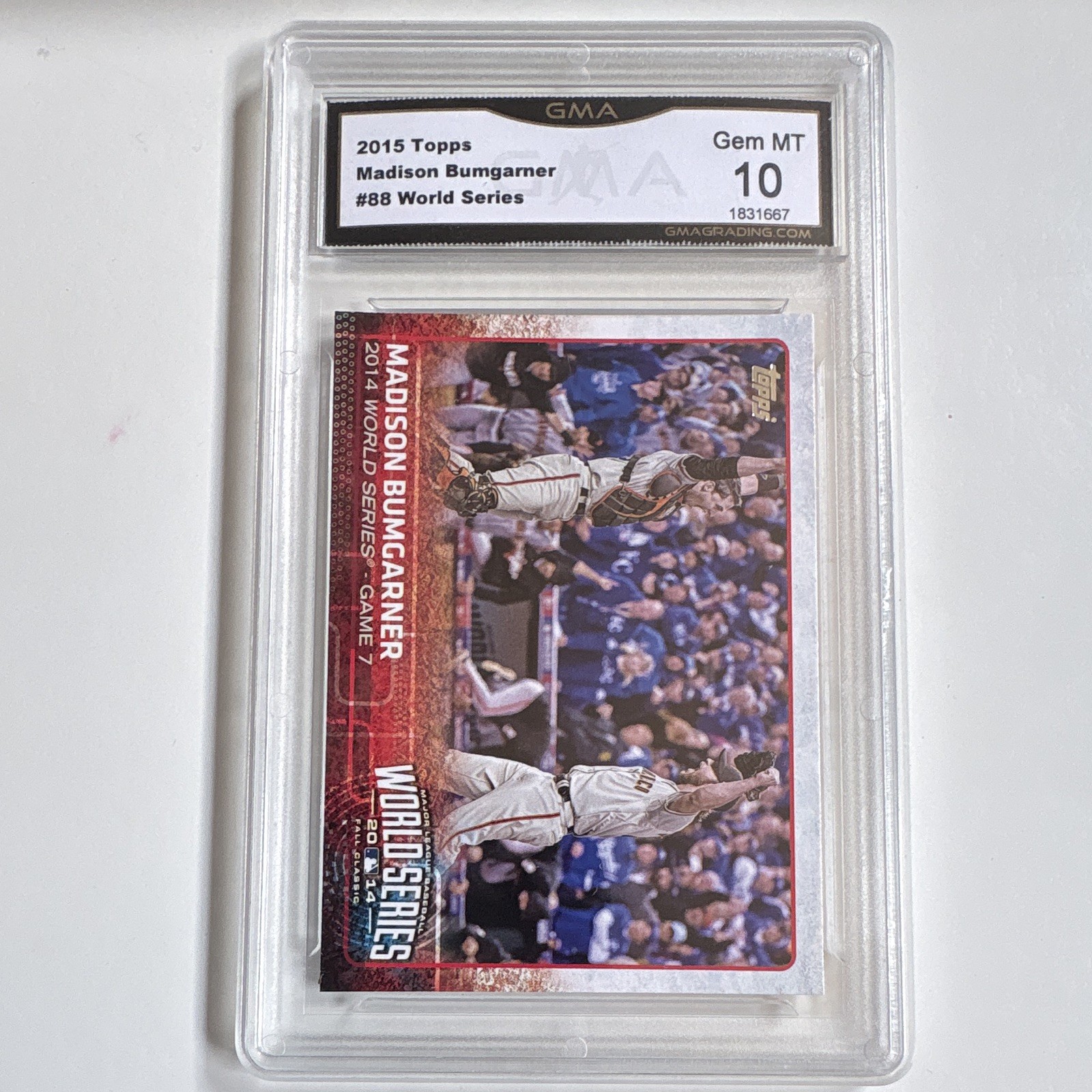 Topps 2015 Madison Bumgarner #88 World Series San Francisco Giants GMA 10
