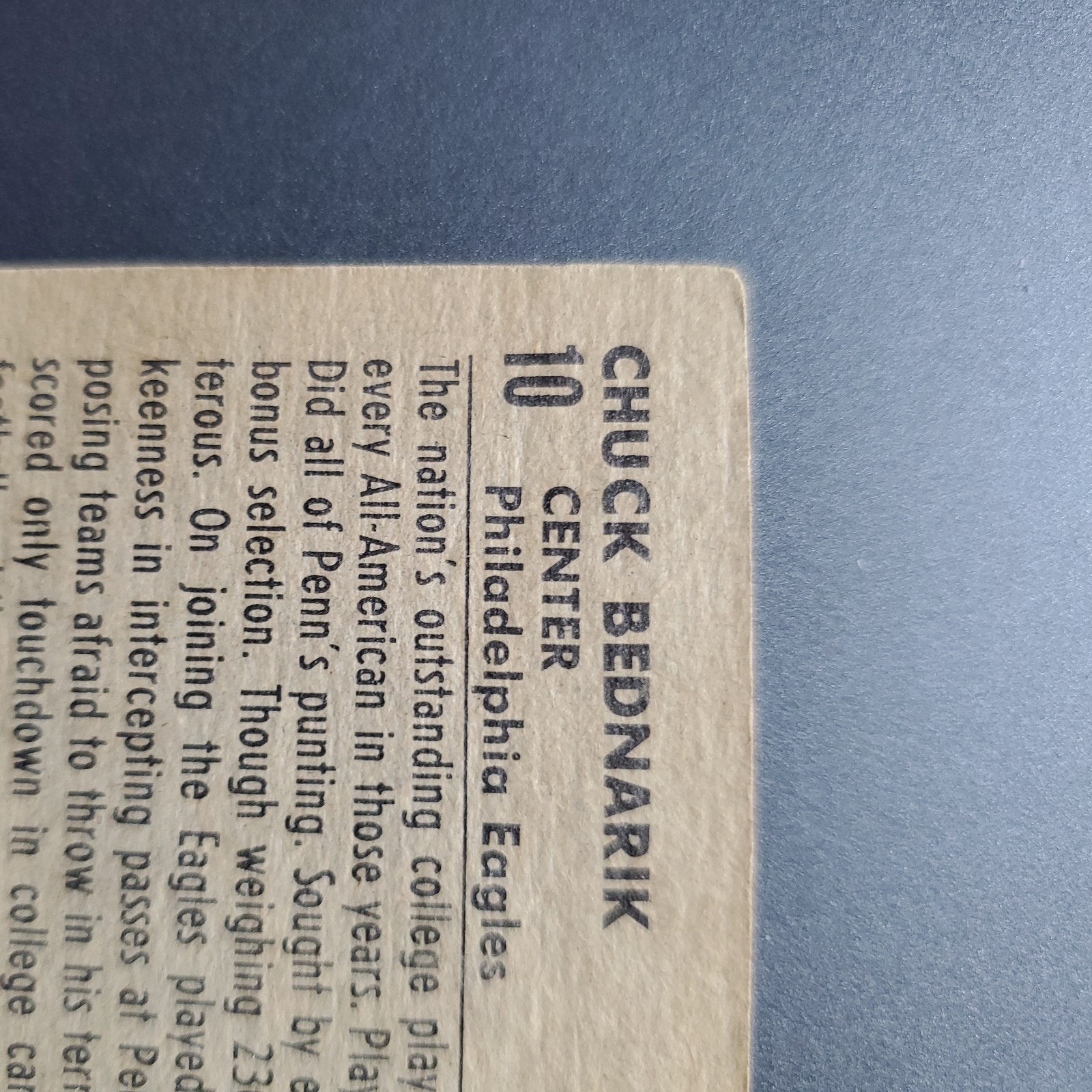 1952 Bowman – Chuck Bednarik #10 Small