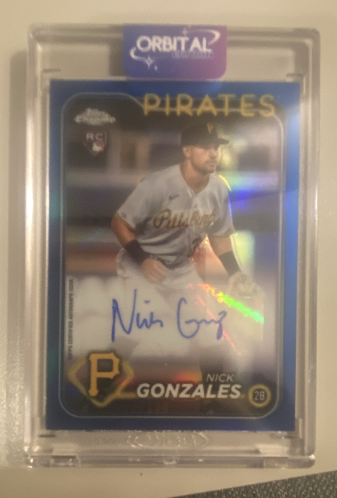 2024ToppsChrome-Rookie Autograph Nick Gonzales#RA-NG Blue Refractor /150(AU, RC)