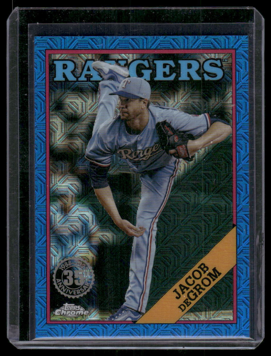 2023 Topps Update Jacob deGrom 35th Anniversary Chrome Blue #/150