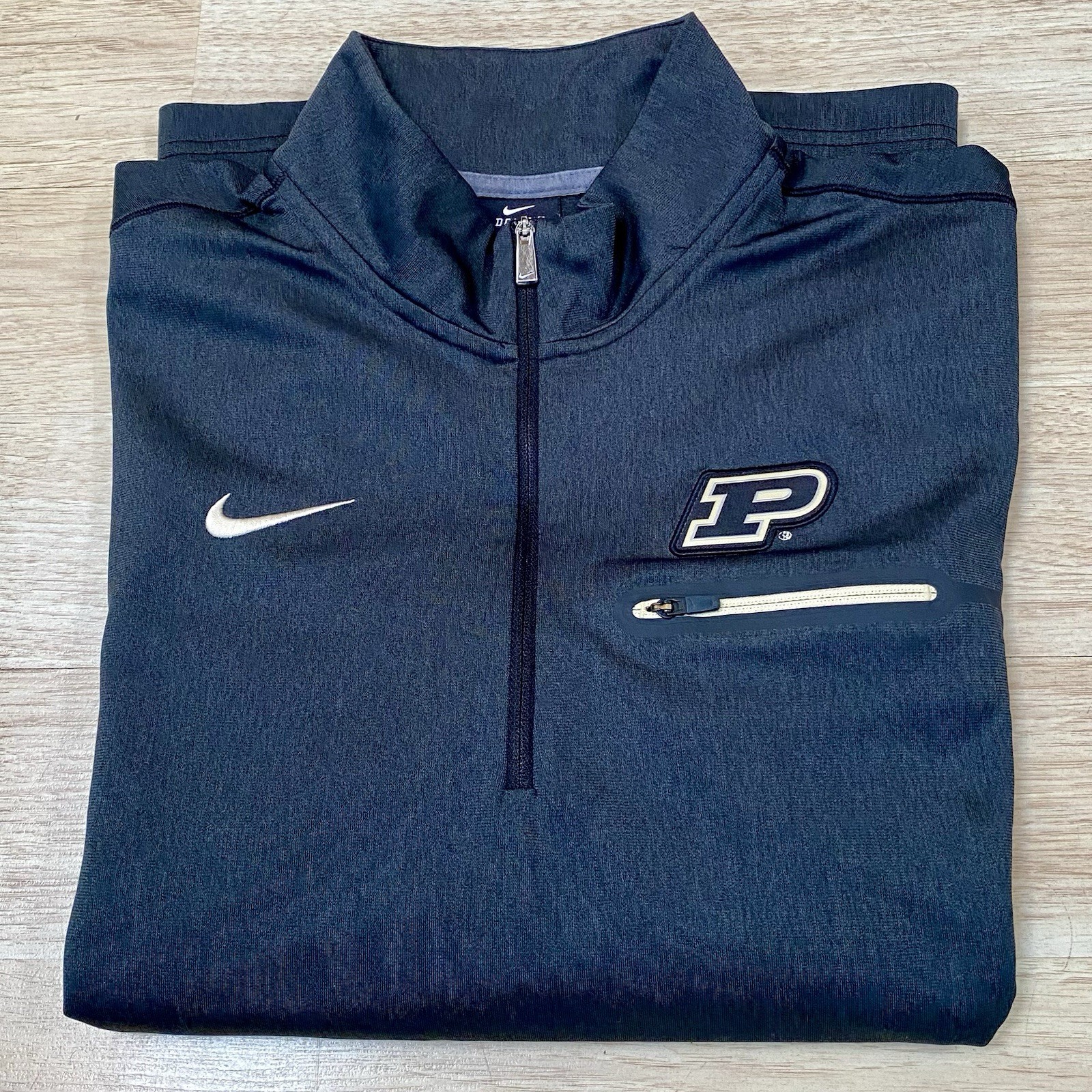 Nike Purdue Boilermakers Pullover Men’s L Gray 1/4 Zip Long Sleeve Shirt Jacket