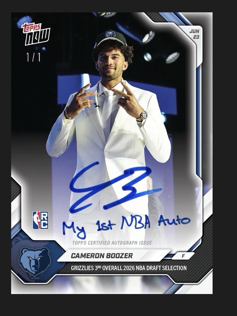 Cameron Boozer 2025-26 NBA Topps NOW® Presale CHANCE AT 1/1 AUTO #3 Pick