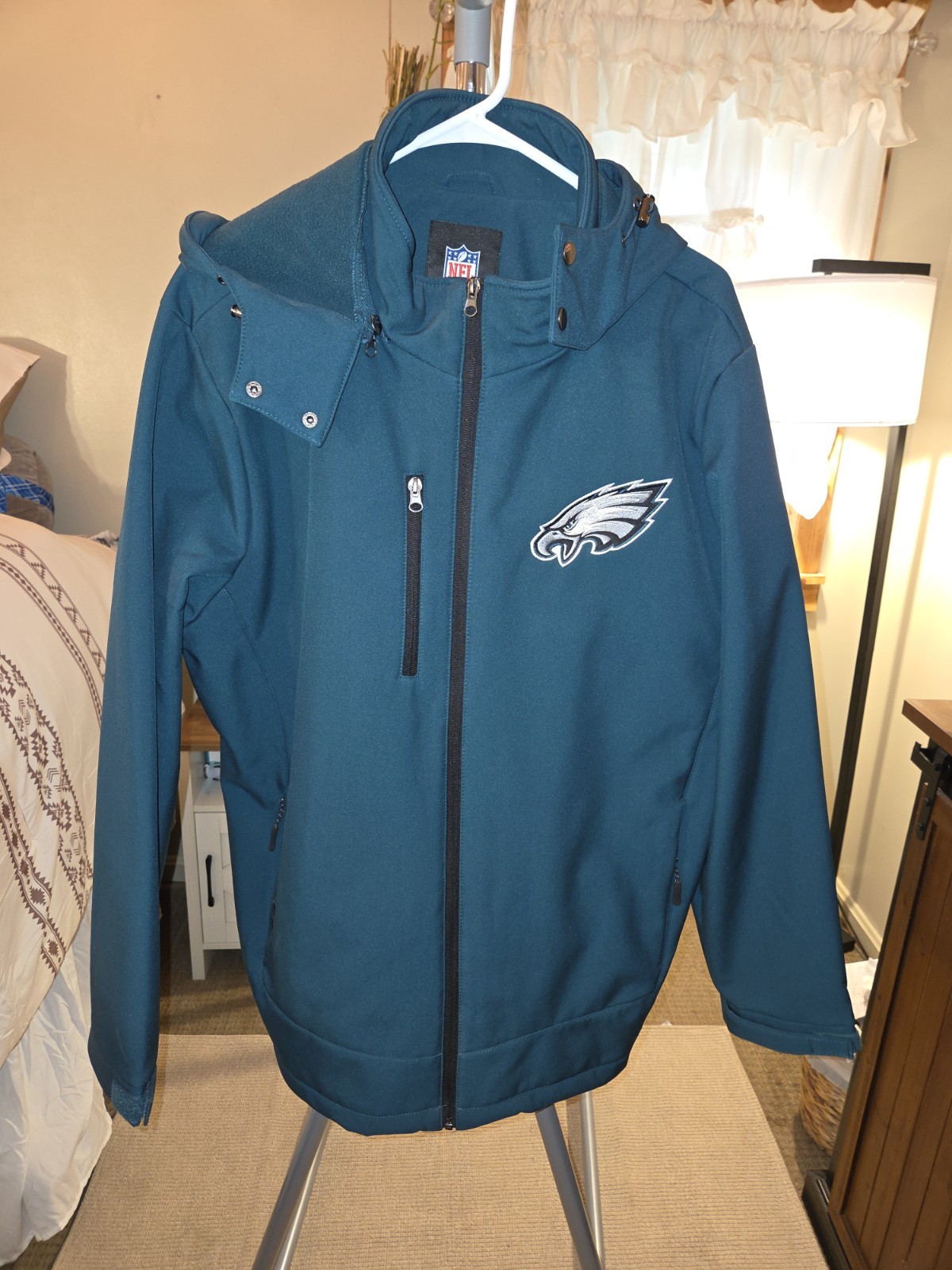 Mens L Large NFL Team Apparel Philadelphia Eagles Winter Jacket Coat With Hood