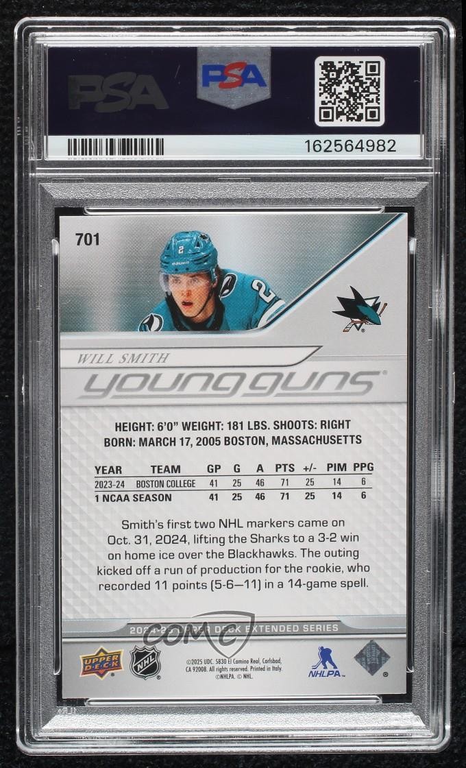 2024-25 Upper Deck Extended Series Young Guns Will Smith #701 Rookie RC 0c64