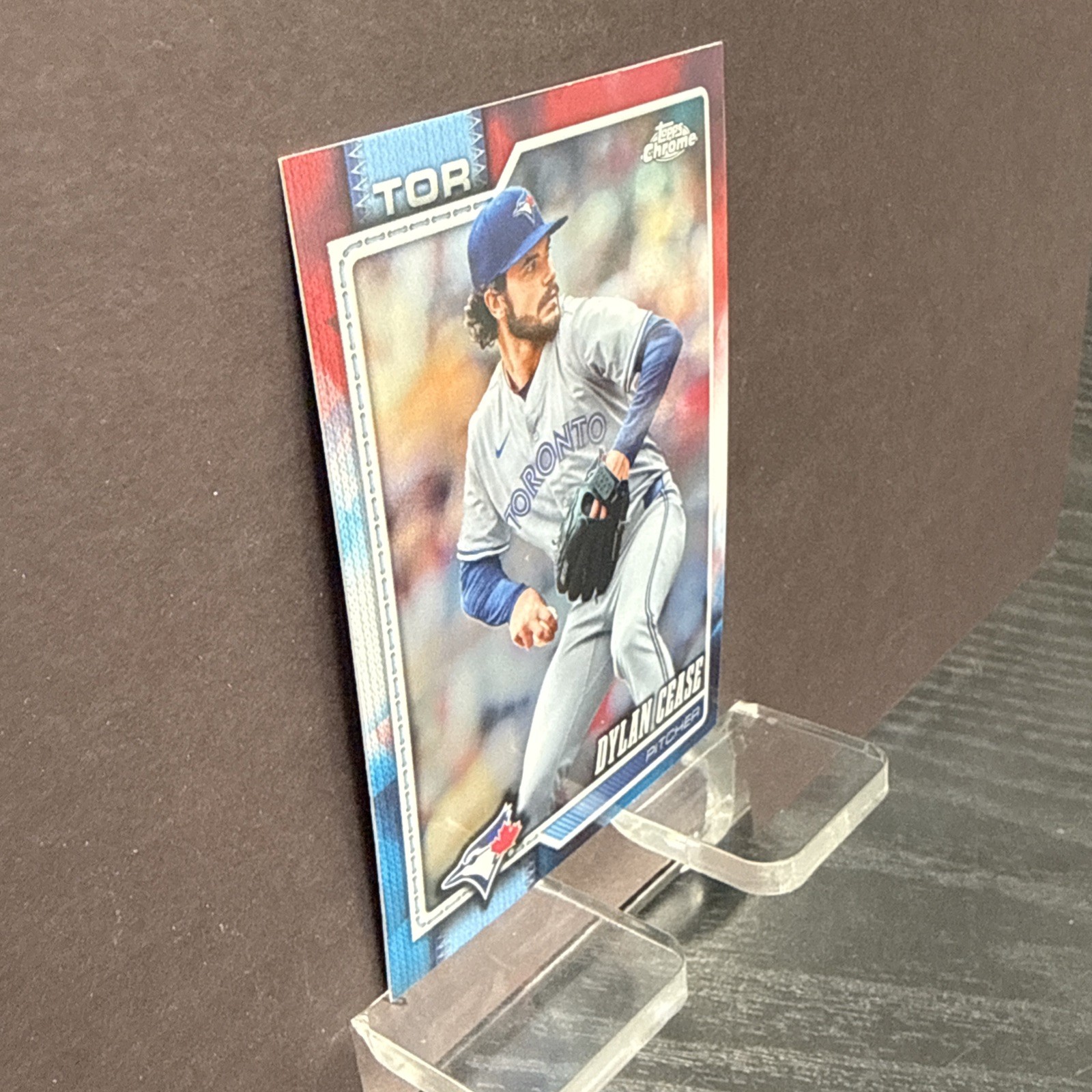Dylan Cease Red White Blue Refractor 2026 Topps Chrome #208 Toronto Blue Jays