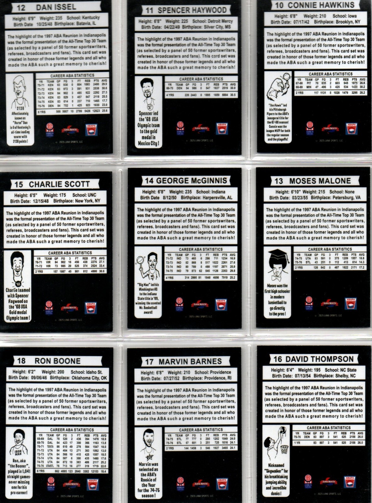 2025 Lana Sport ABA Basketball Vol 2 Complete Set Ltd Edition U pick future NBA!