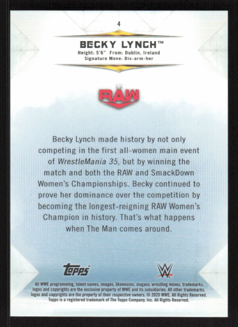 2020 Topps WWE Undisputed Becky Lynch #4